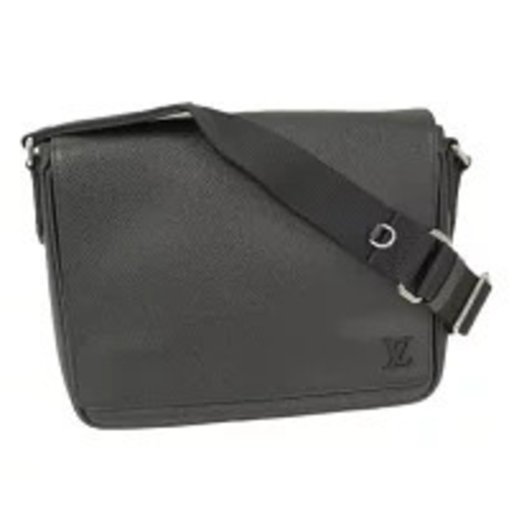 LOUIS VUITTON District Shoulder Bag Taiga Noir Black